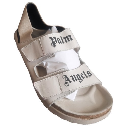 Pre-owned Palm Angels Leather Sandals In White