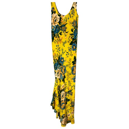 Pre-owned Diane Von Furstenberg Silk Maxi Dress In Yellow