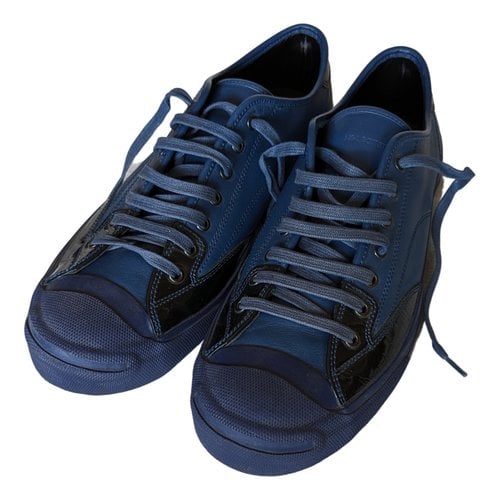 Pre-owned Neil Barrett Leather Low Trainers In Blue