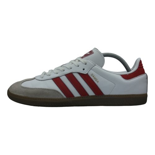 Pre-owned Adidas Originals Samba Leather Low Trainers In Red