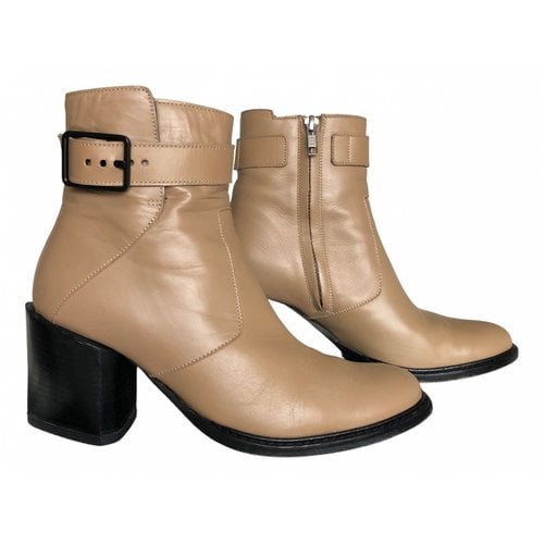 Pre-owned Helmut Lang Leather Buckled Boots In Camel