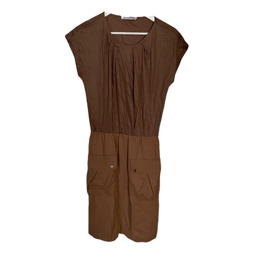 Pre-owned Fabiana Filippi Silk Mid-length Dress In Brown