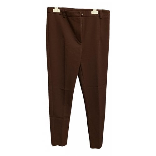 Pre-owned Patrizia Pepe Straight Pants In Burgundy