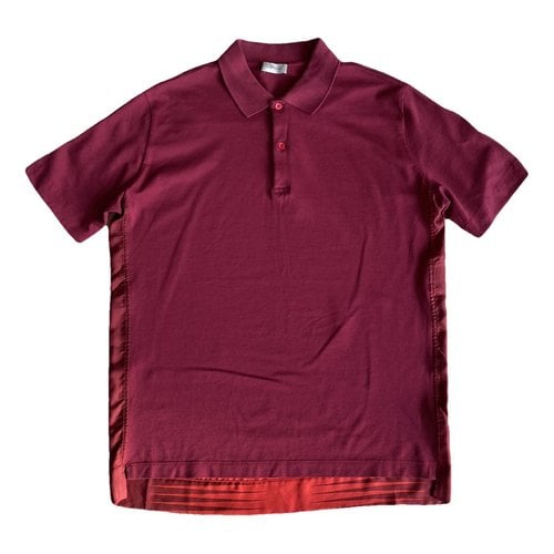 Pre-owned Balenciaga Silk Polo Shirt In Burgundy