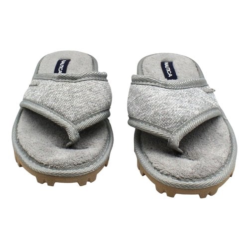 Pre-owned Nautica Faux Fur Flats In Grey