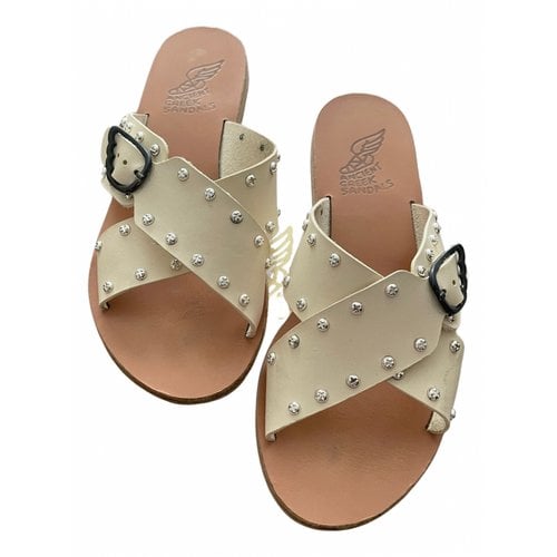 Pre-owned Ancient Greek Sandals Leather Sandals In White
