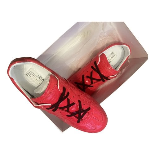 Pre-owned Replay Patent Leather Lace Ups In Red