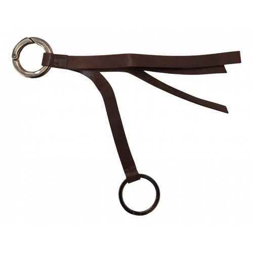 Pre-owned Costume National Leather Key Ring In Brown