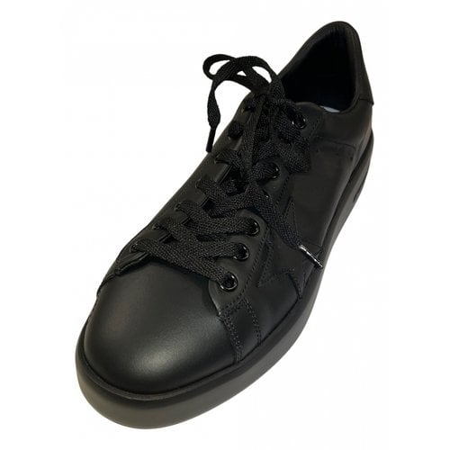 Pre-owned Golden Goose Pure Star Leather Trainers In Black