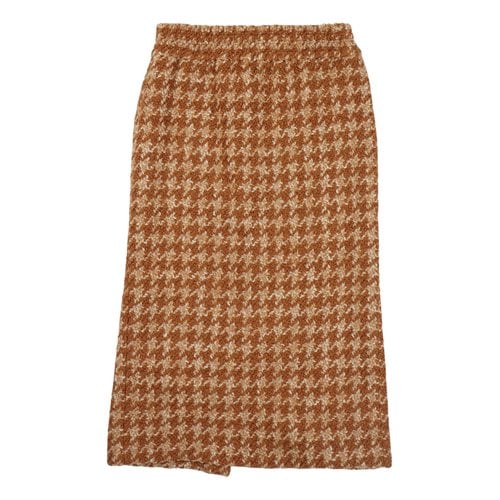 Pre-owned Miu Miu Wool Mid-length Skirt In Orange