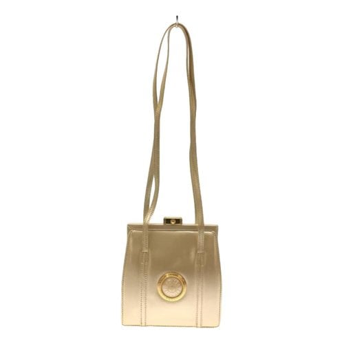 Pre-owned Versace Patent Leather Handbag In Beige