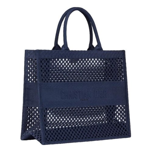 Pre-owned Dior Book Tote Cloth Tote In Navy