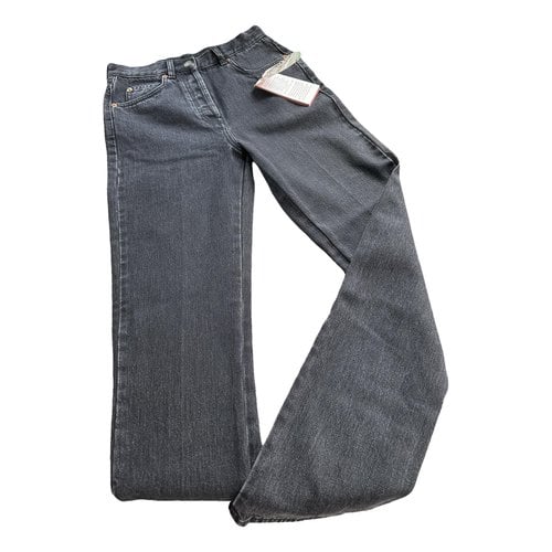 Pre-owned Gucci Straight Jeans In Grey
