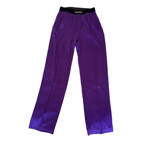 Pre-owned Tom Ford Silk Straight Pants In Purple