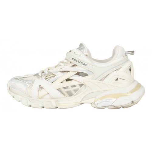 Pre-owned Balenciaga Leather Lace Ups In White