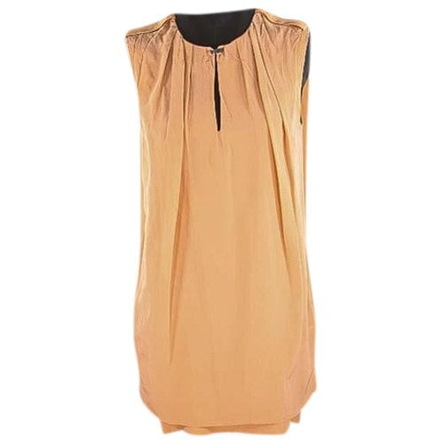 Pre-owned Maje Silk Mini Dress In Orange