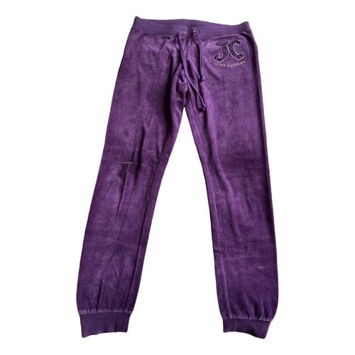 Pre-owned Juicy Couture Velvet Trousers In Purple