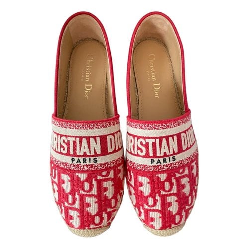 Pre-owned Dior Granville Cloth Espadrilles In Red