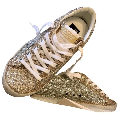 Pre-owned Golden Goose Glitter Lace Ups In Silver