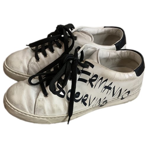 Pre-owned Ermanno Scervino Leather Trainers In White
