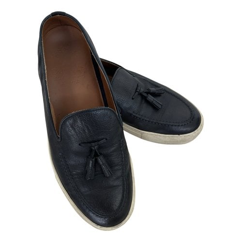 Pre-owned Doucal's Leather Flats In Blue
