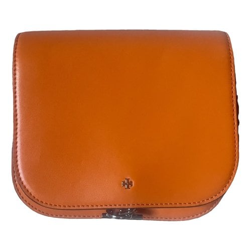 Pre-owned Tory Burch Leather Handbag In Orange
