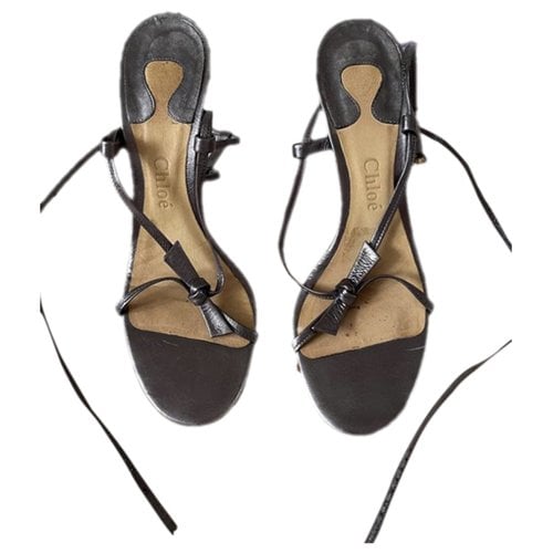 Pre-owned Chloé Leather Sandal In Metallic