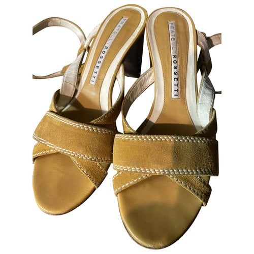 Pre-owned Fratelli Rossetti Leather Sandal In Yellow