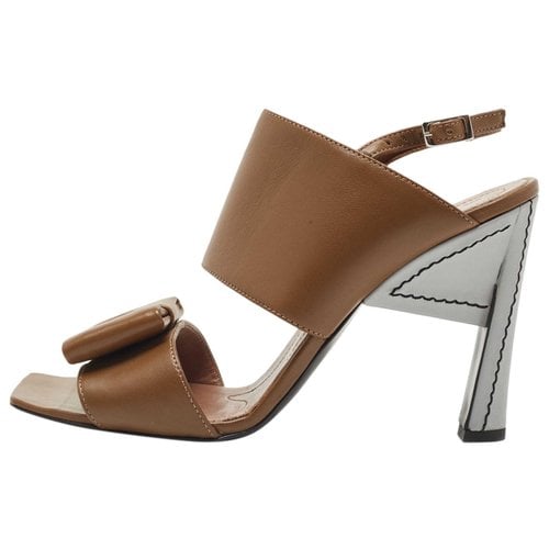 Pre-owned Marni Patent Leather Sandal In Brown