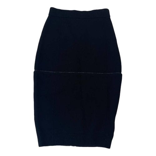 Pre-owned Helmut Lang Wool Mid-length Skirt In Black