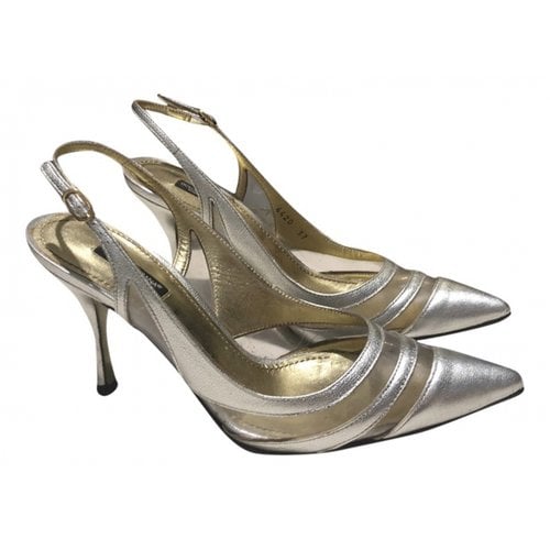 Pre-owned Dolce & Gabbana Leather Heels In Silver