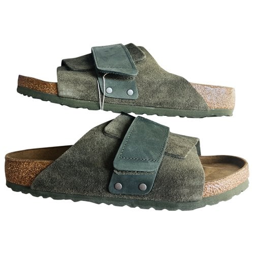 Pre-owned Birkenstock Leather Sandals In Green