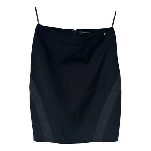 Pre-owned Roberto Cavalli Wool Mini Skirt In Black