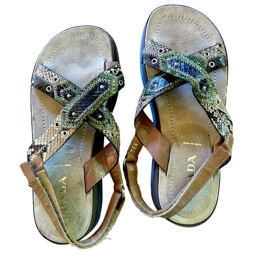 Pre-owned Prada Leather Sandals In Multicolour