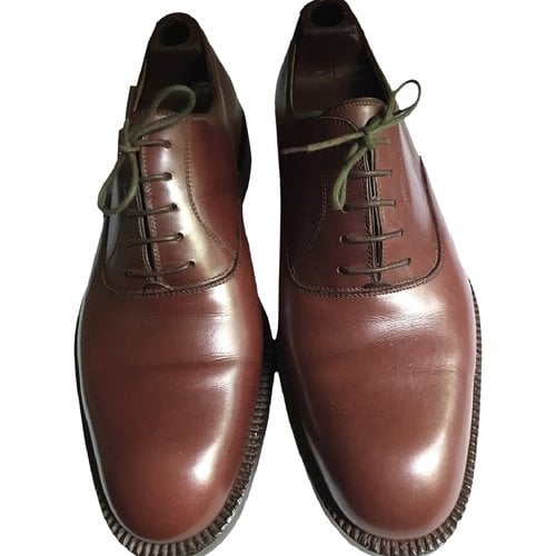 Pre-owned Sutor Mantellassi Leather Lace Ups In Burgundy