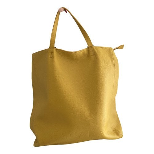 Pre-owned Escada Leather Tote In Yellow