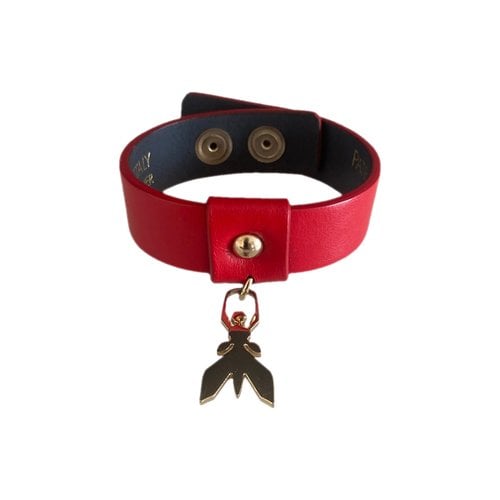Pre-owned Patrizia Pepe Leather Bracelet In Red