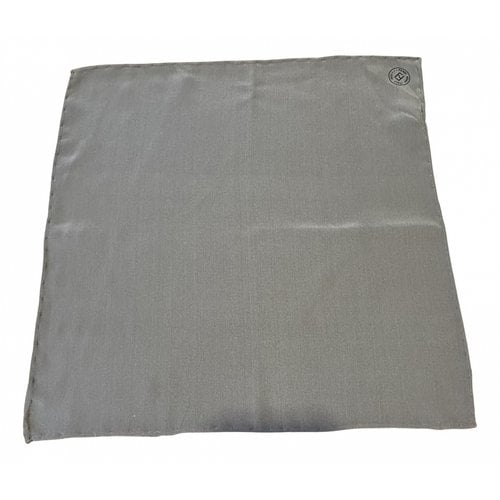 Pre-owned Fendi Silk Scarf & Pocket Square In Grey