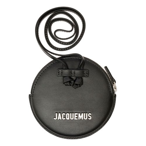 Pre-owned Jacquemus Le Porte Cartes Leather Bag In Black