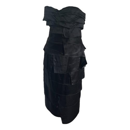 Pre-owned Paco Rabanne Silk Mid-length Dress In Black