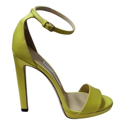 Pre-owned Jimmy Choo Cloth Sandals In Yellow