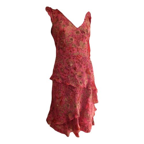 Pre-owned Manoukian Silk Mid-length Dress In Pink