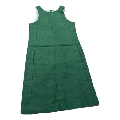 Pre-owned Max Mara Linen Mini Dress In Green