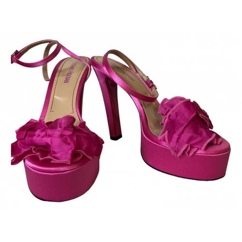 Pre-owned Luciano Padovan Cloth Heels In Pink