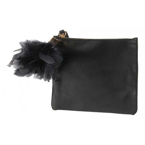 Pre-owned Sophie Hulme Leather Clutch Bag In Black