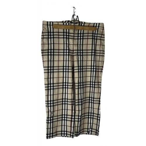 Pre-owned Burberry Cloth Straight Pants In Beige