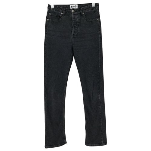 Pre-owned Rouje Straight Jeans In Black