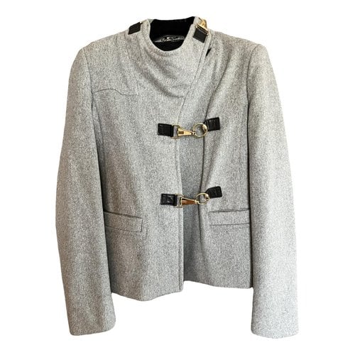 Pre-owned Gucci Wool Trench Coat In Grey