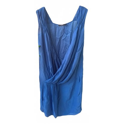 Pre-owned Seventy Silk Mini Dress In Blue