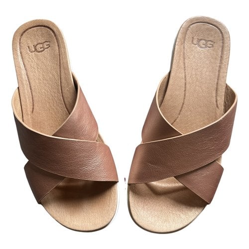 Pre-owned Ugg Leather Sandals In Gold